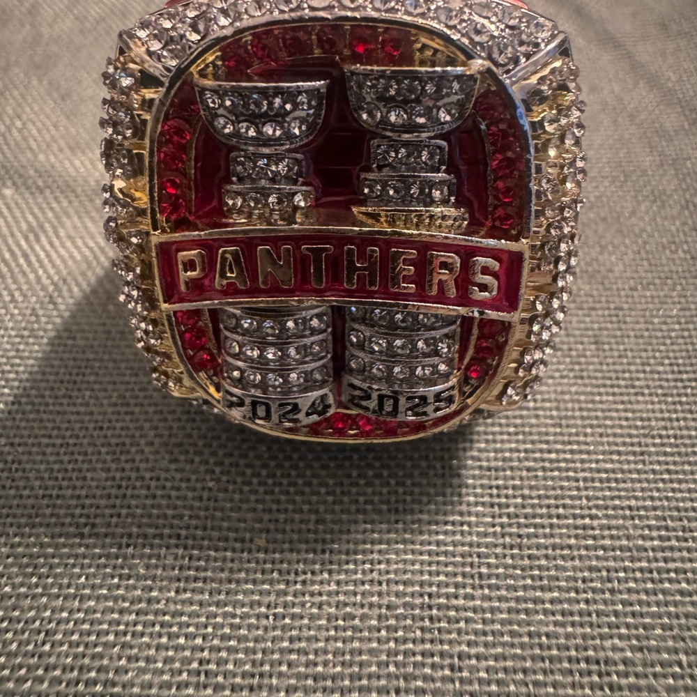 Panthers Championship Ring with Red and Silver Accents